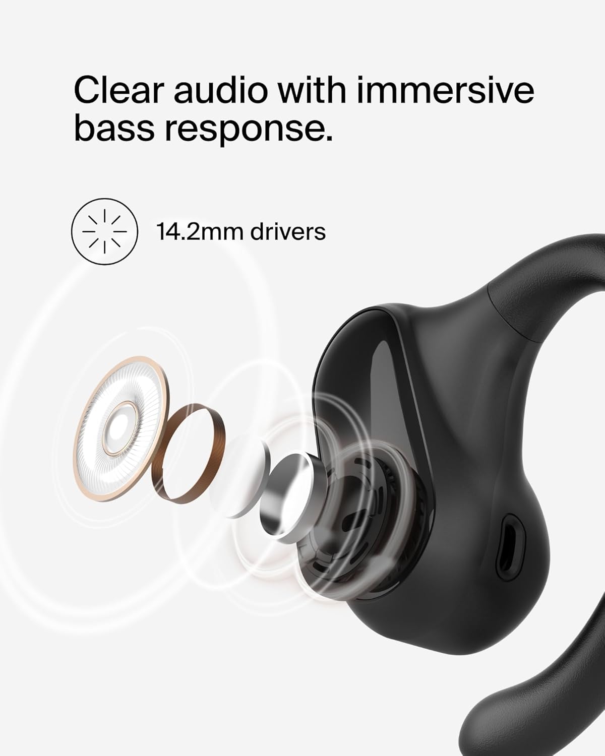 BELKIN SOUNDFORM BREEZE OPEN EAR TRUE WIRELESS EARBUDS - Black