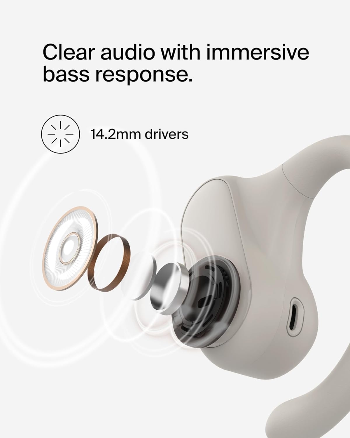BELKIN SOUNDFORM BREEZE OPEN EAR TRUE WIRELESS EARBUDS - Sand