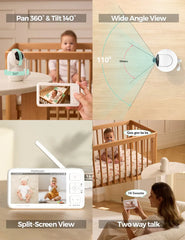 Video Baby Monitor, 5.5” 1080P Full HD Baby Monitor with Camera Success