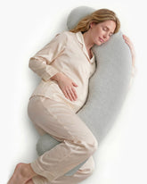 Momcozy J-Shaped Maternity Body Pillow (Grey)