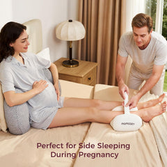 Momcozy Bamboo Memory Foam Knee & Leg Pillow - White