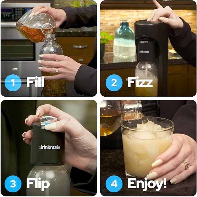 Drinkmate OmniFizz Sparkling Water and Soda Maker - Matte Black