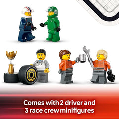 LEGO City F1 Truck with RB20 & AMR24 F1 Car Toys , Ages 8+
