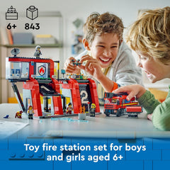 LEGO City Fire Station with Fire Truck Toy , Ages 6+