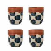 Check Cup, Multi, Stoneware