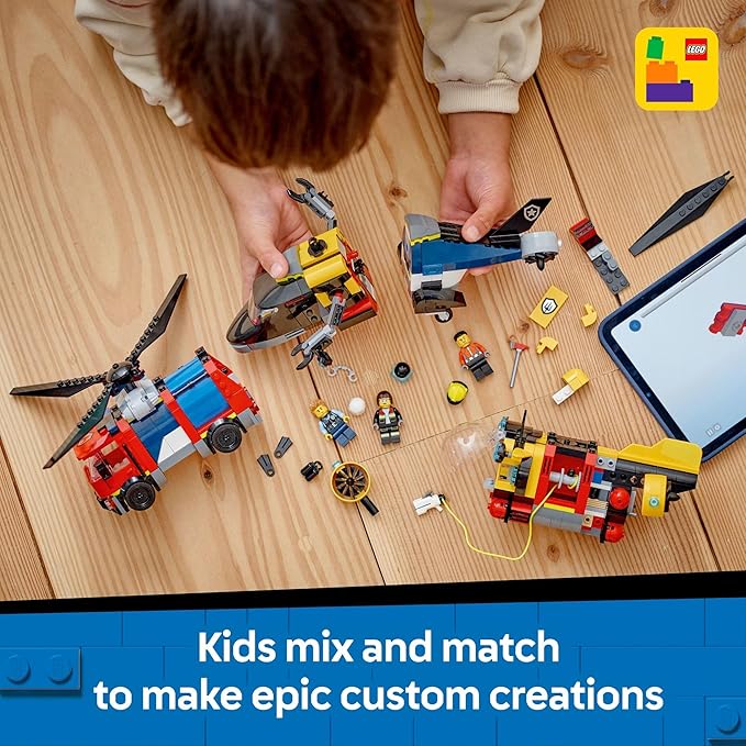 LEGO City Helicopter, Fire Truck & Submarine , Ages 7+