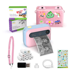 myFirst Camera Insta 20 Bundle Pink (Cotton Candy) with carry bag, thermal paper and stickers