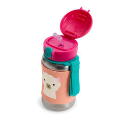 Skip Hop Zoo Stainless Steel Straw Bottle - Llama side view