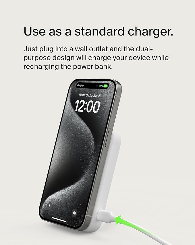 BELKIN BOOSTCHARGE QI2 MAGNETIC 15W WIRELESS POWER BANK 8K - White