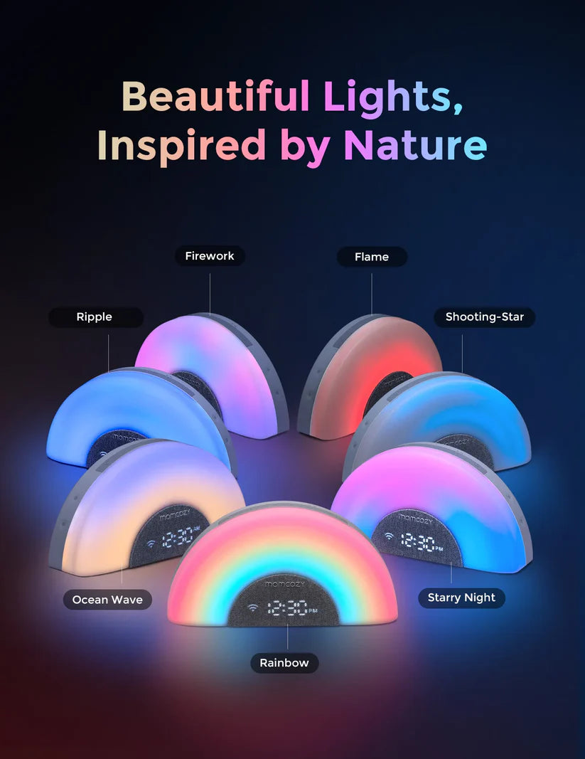 DreamSync Tech™ Smart Baby Sound Machine - Rainbow Light & App Control