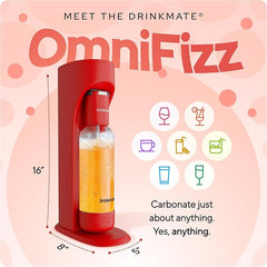 Drinkmate OmniFizz Sparkling Water and Soda Maker - Royal Red