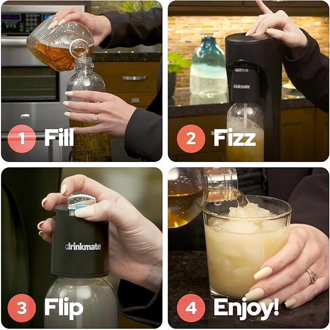 Drinkmate OmniFizz Sparkling Water and Soda Maker - Royal Red