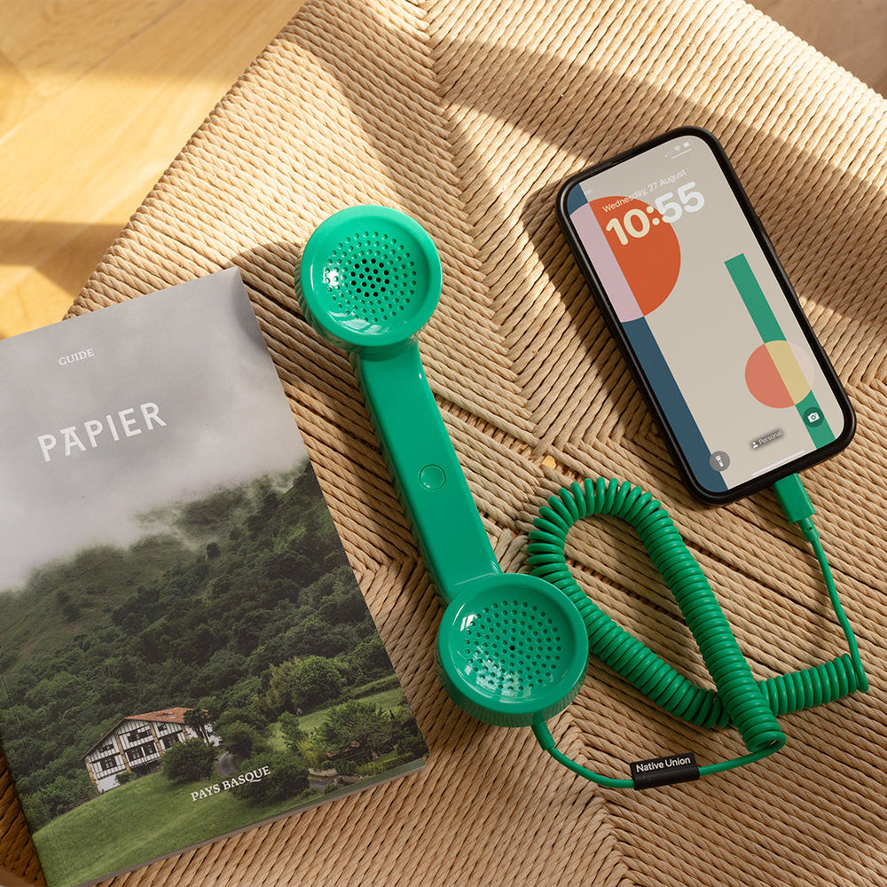 Native Union POP Phone Pine in use