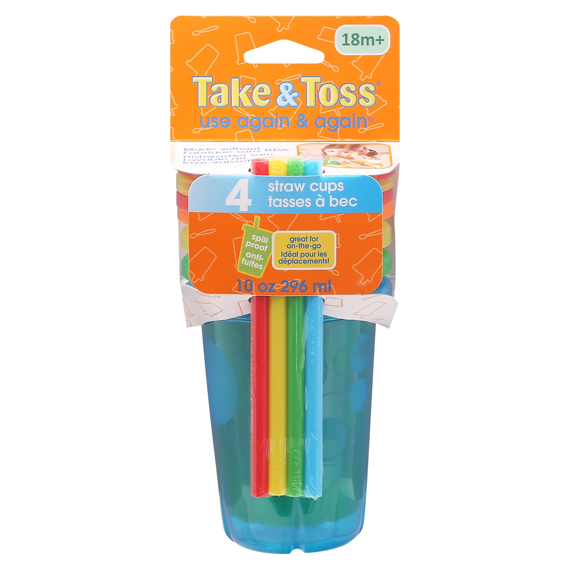 The First Years Take & Toss Straw Cups 10 oz - 4 Pack