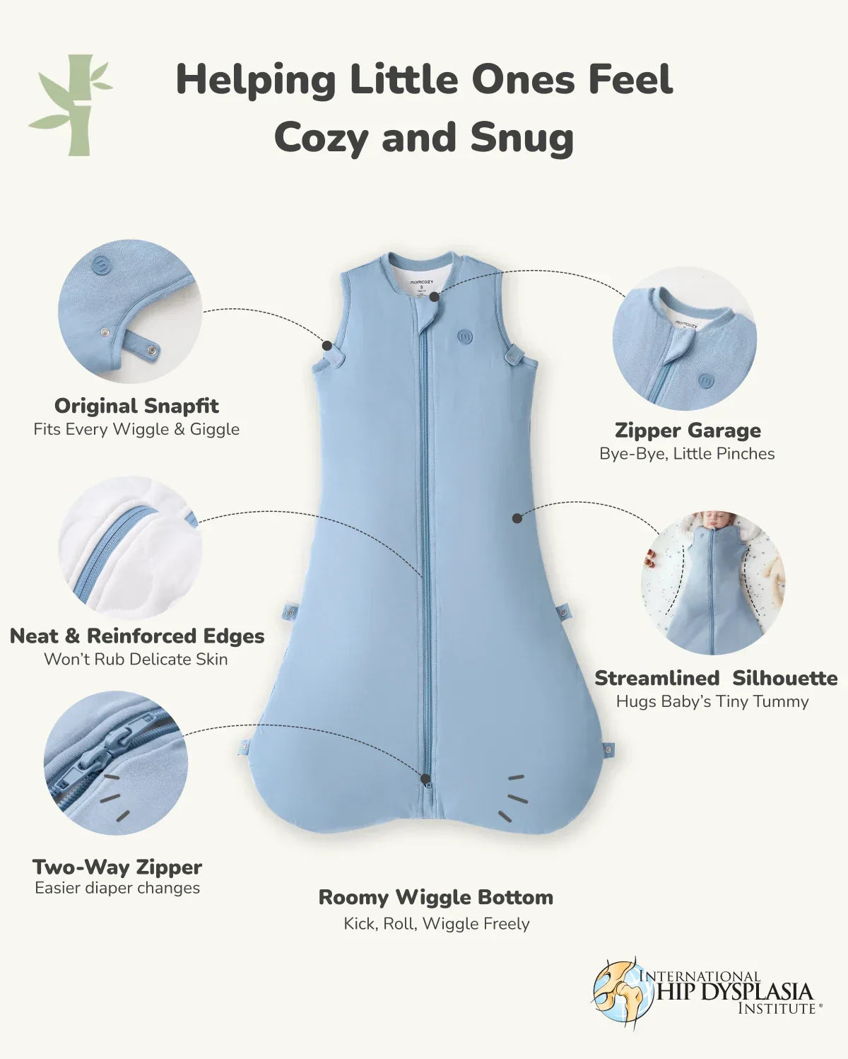 Momcozy Baby Sleep Sack 1.5 TOG - Blue, Small (0-6 Months)