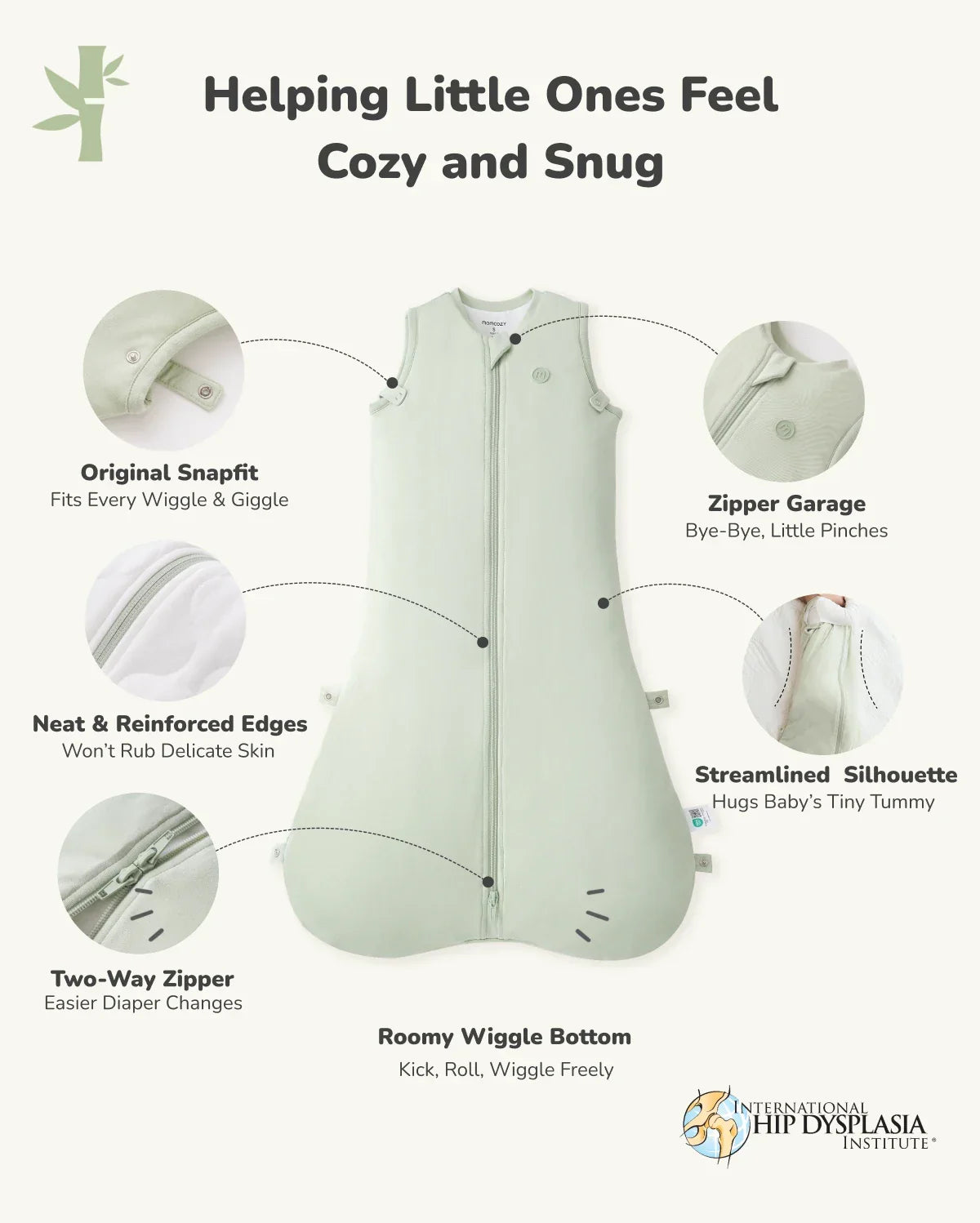 Momcozy Baby Sleep Sack 1.5 TOG - Green, Small (0-6 Months)