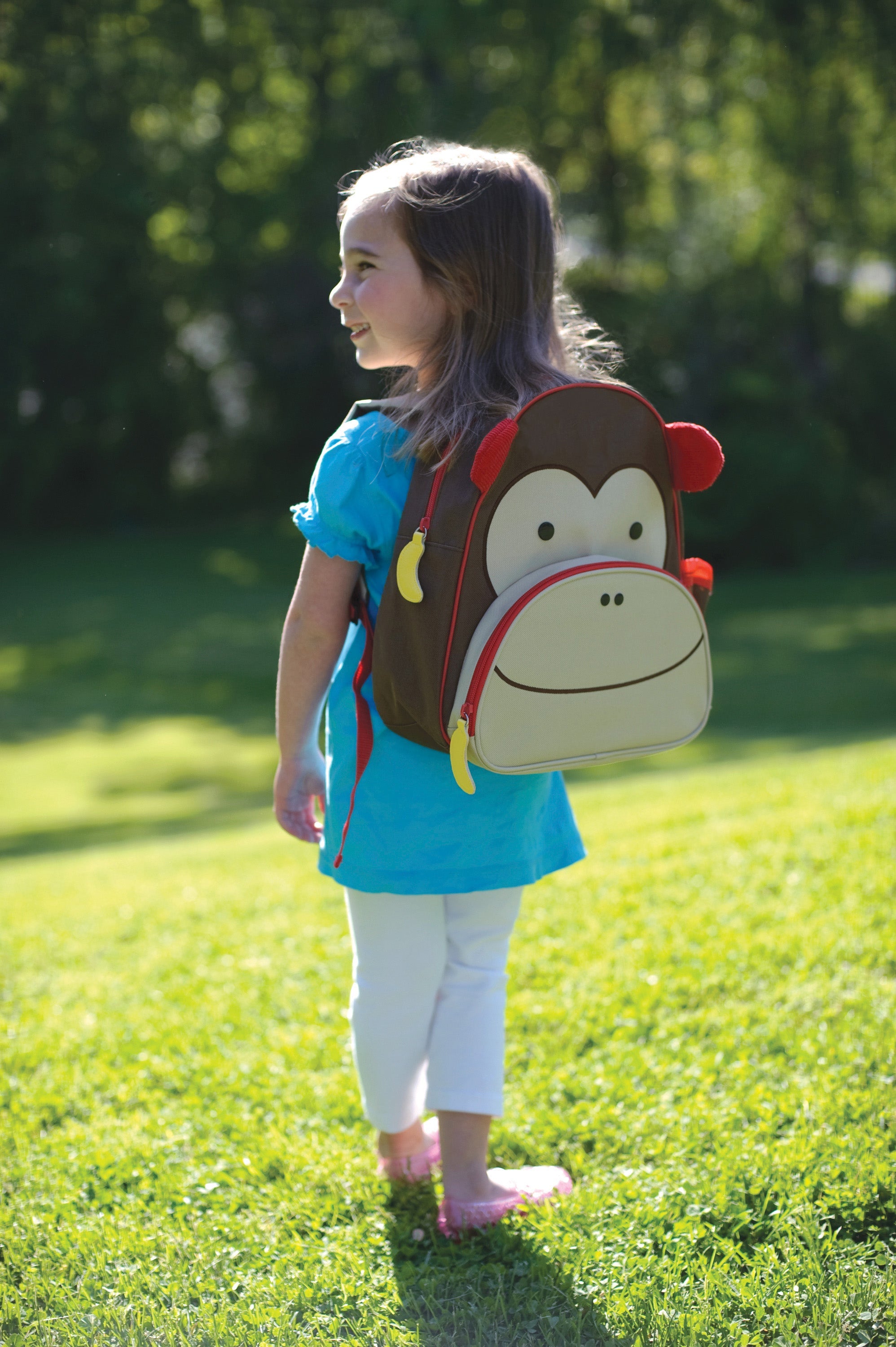 Skip Hop Zoo Little Kid Backpack - Monkey detail