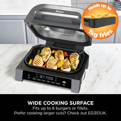 Ninja Foodi MAX 6-in-1 Health Grill & Air Fryer DG551ME - Grey