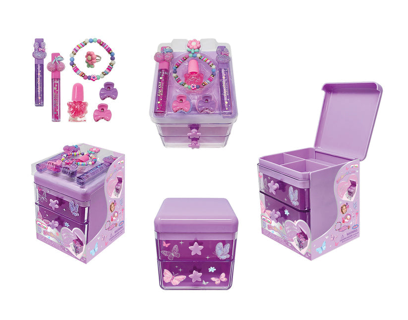 Hot Focus My Beauty Space Jewelry Box with Accessories – Tie-Dye Butterfly