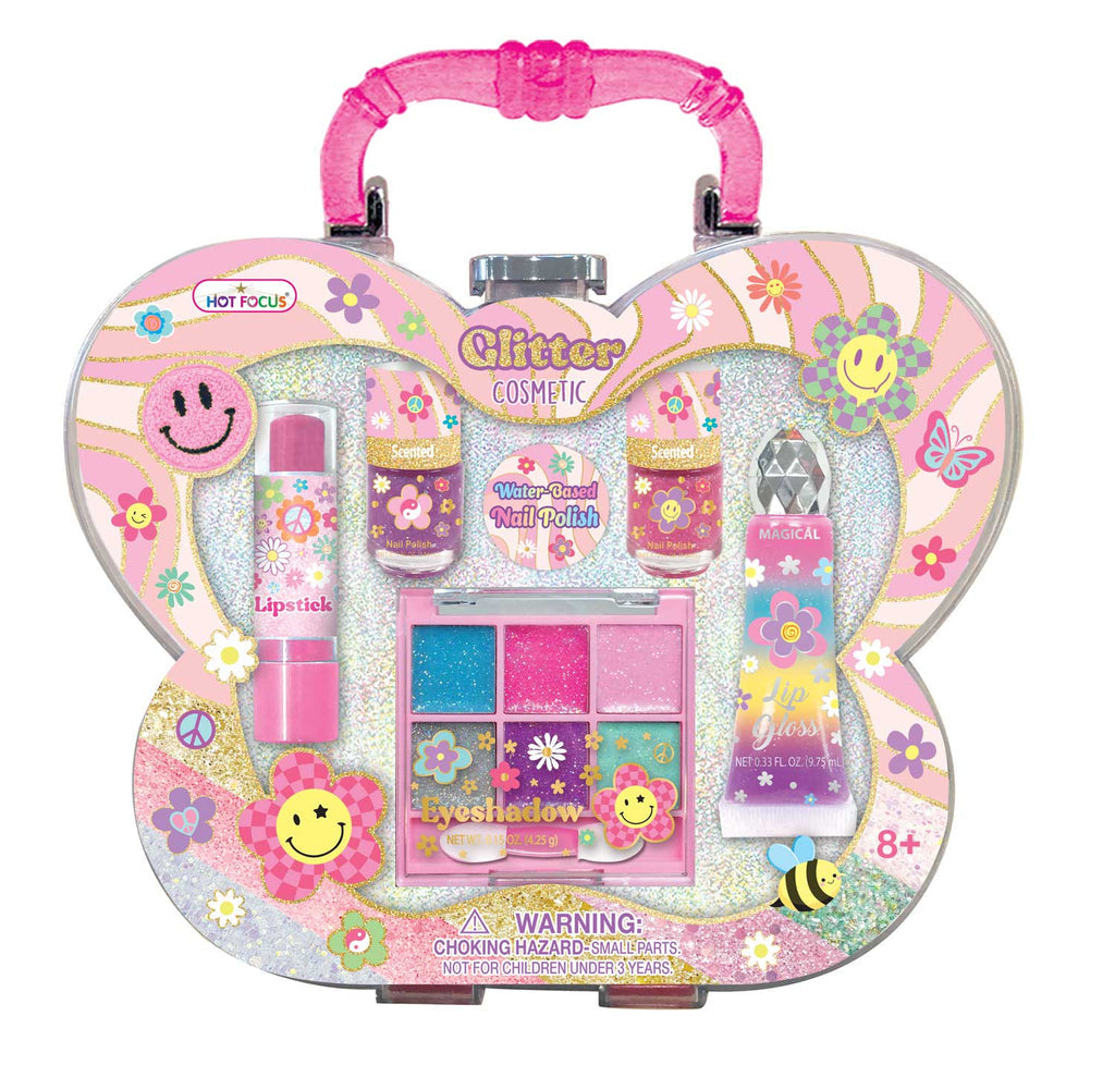 Hot Focus Glitter Cosmetic Set – Groovy Flower