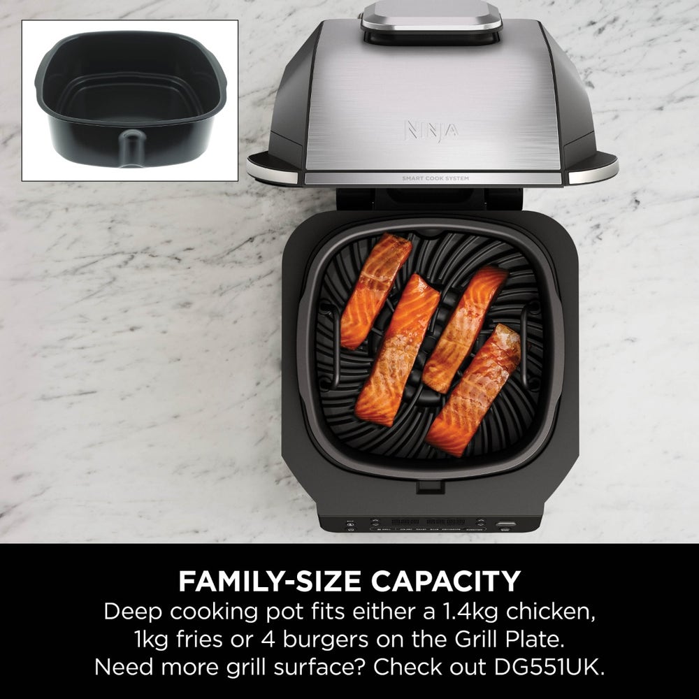 Ninja Foodi MAX 6-in-1 Health Grill & Air Fryer DG551ME - Grey