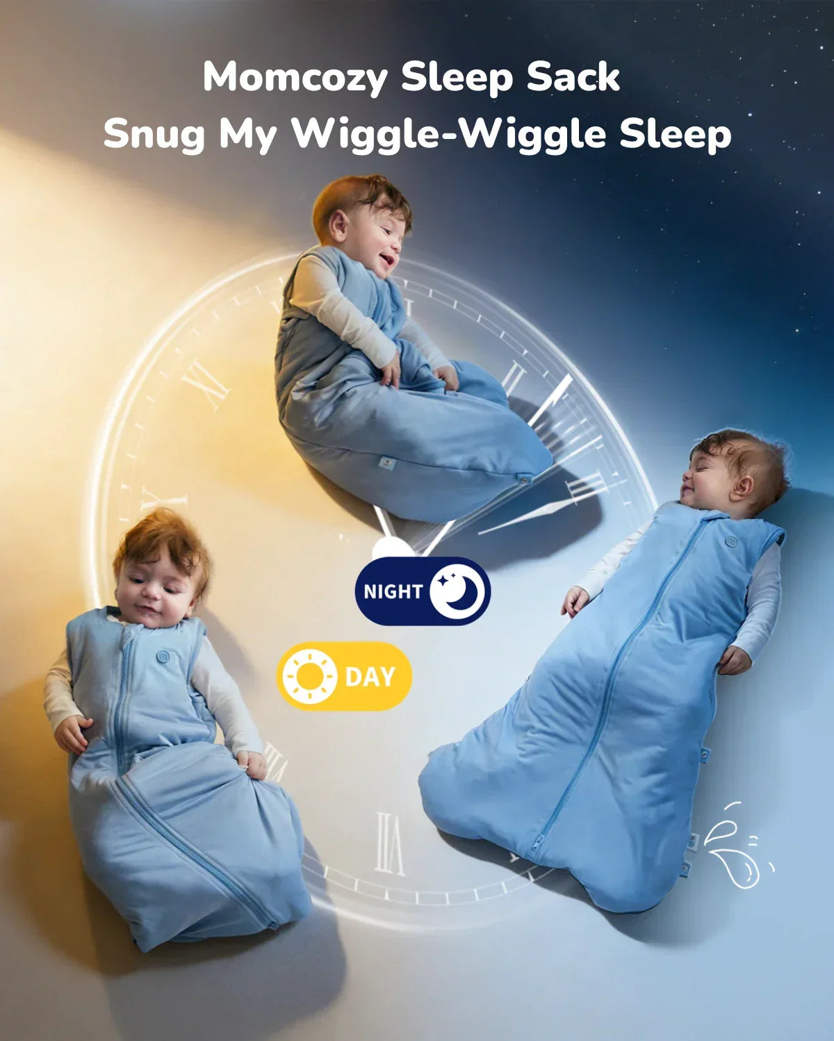 Momcozy Baby Sleep Sack 1.5 TOG - Blue, Small (0-6 Months)