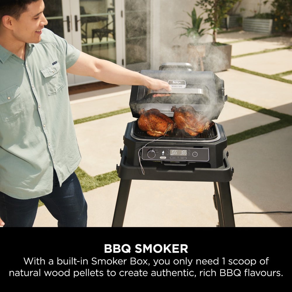 Ninja Woodfire Pro XL Electric BBQ Grill & Smoker OG850ME - Black