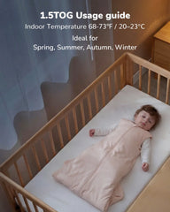 Momcozy Baby Sleep Sack 1.5 TOG - Pink, Small (0-6 Months)