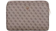 Guess 14" Laptop Sleeve with Zipper Pocket & Triangle Logo - Brown