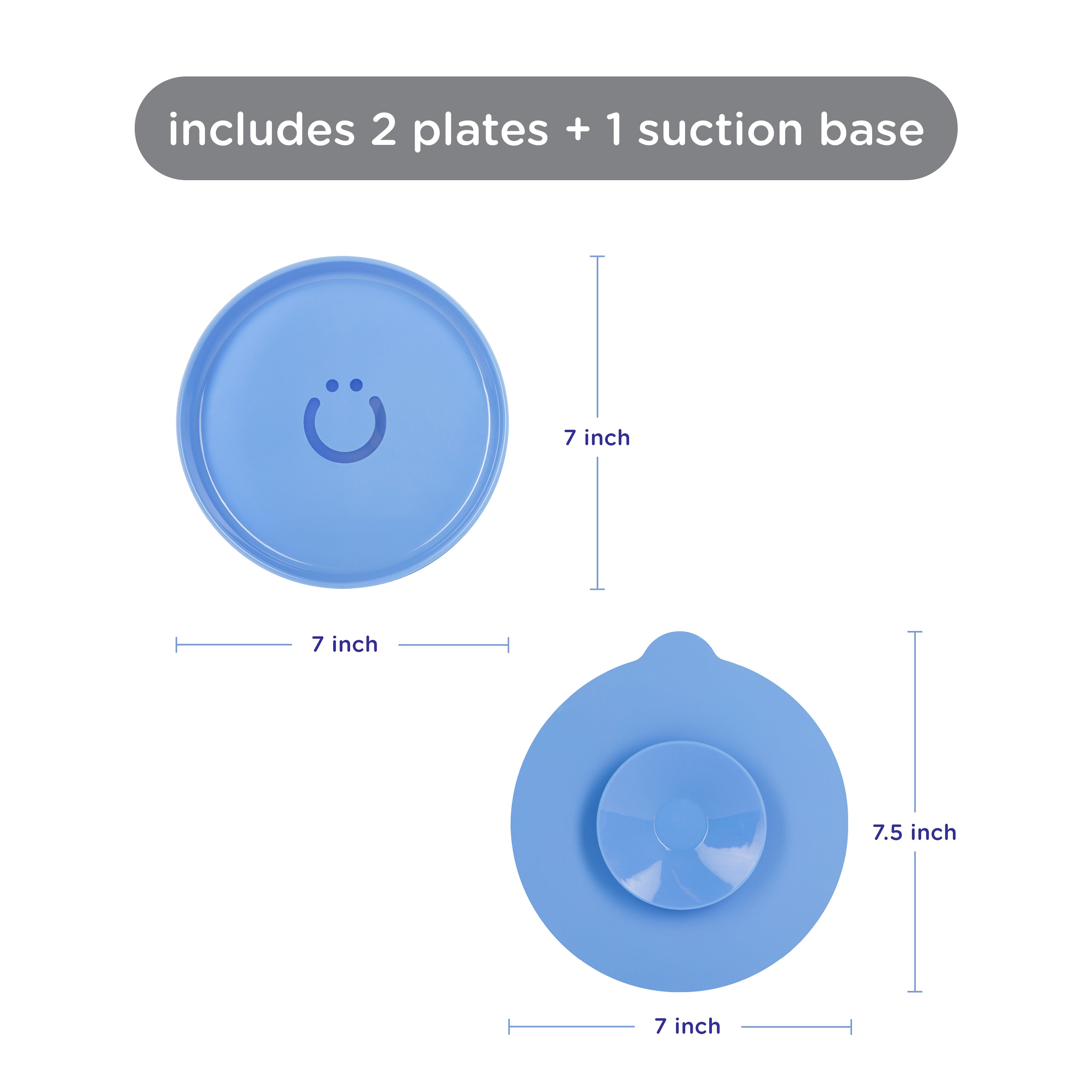 Ubbi 2-Plate Set with Suction Base - Polaris