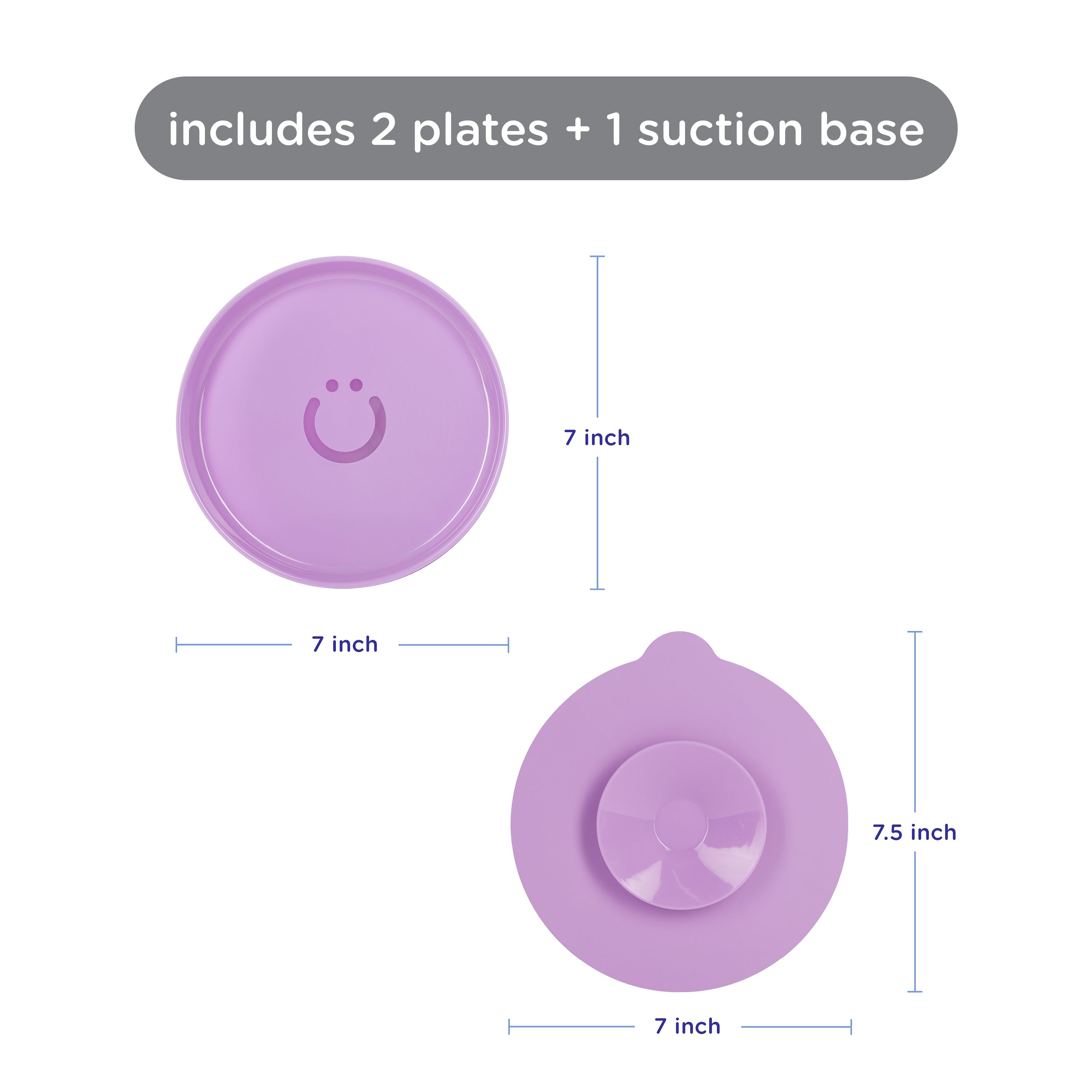 Ubbi 2-Plate Set with Suction Base - Smoothie