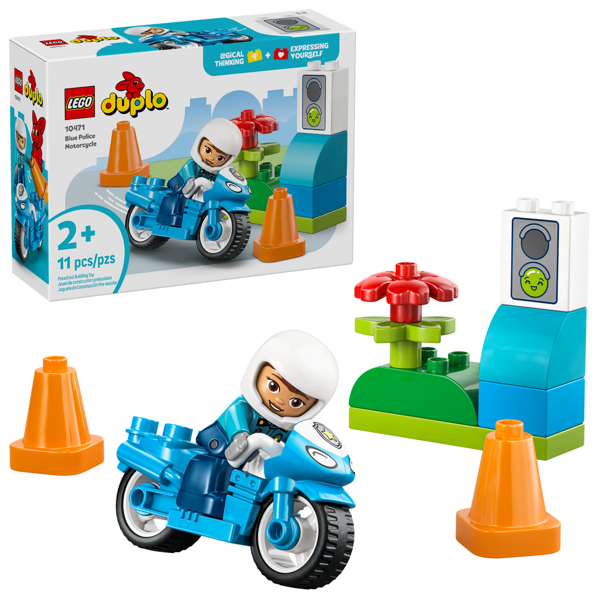 Blue Police Motorcycle