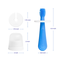 Ubbi Silicone Training Toothbrush Set with Case - Polaris