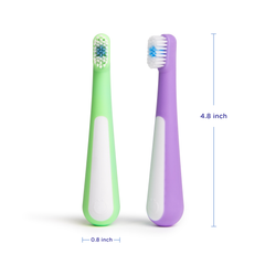 Ubbi Bristled Toddler Toothbrush 2-Pack - Smoothie + Zest