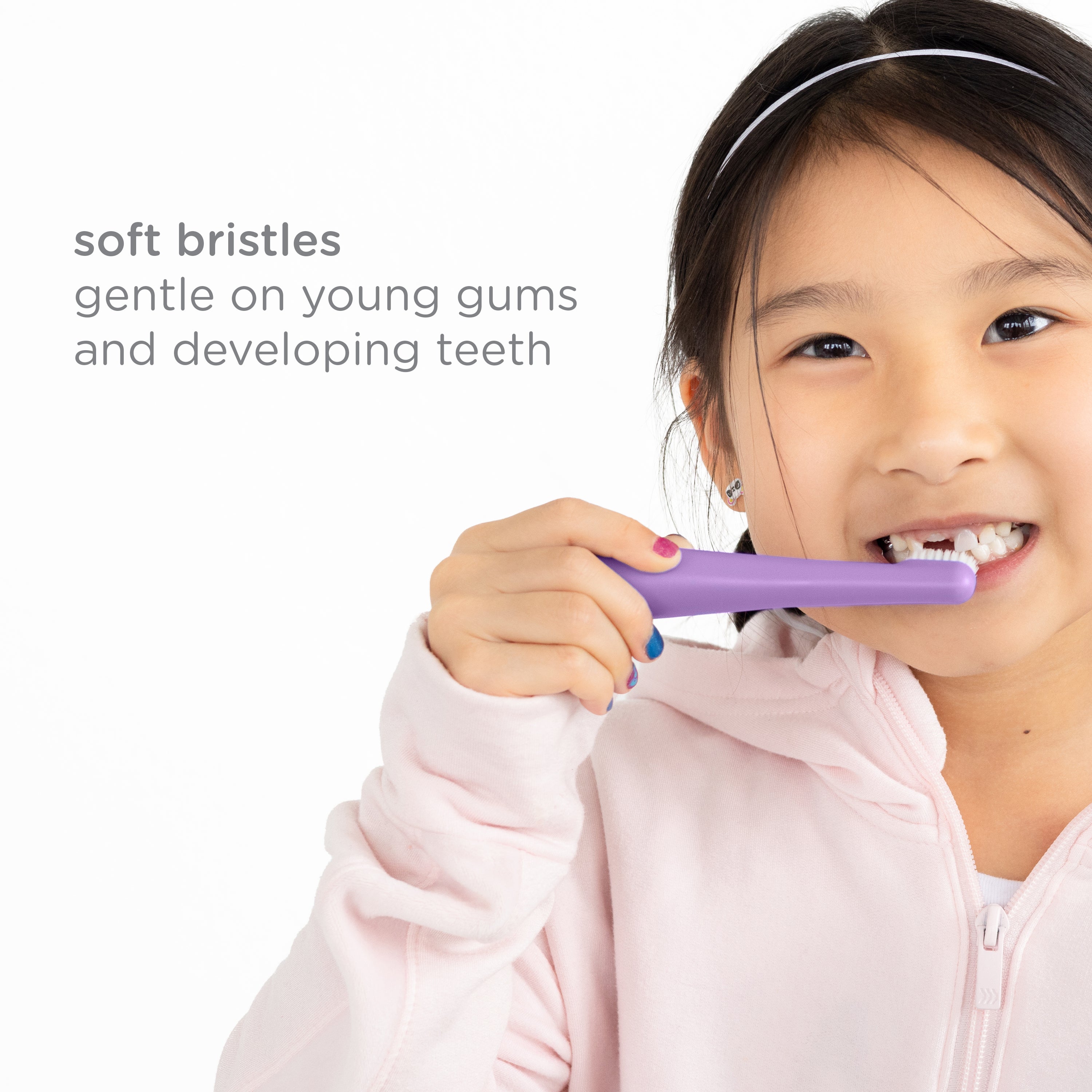 Ubbi Bristled Toddler Toothbrush 2-Pack - Smoothie + Zest