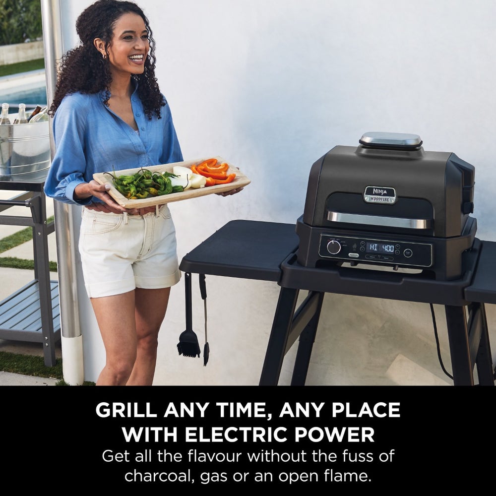 Ninja Woodfire Pro XL Electric BBQ Grill & Smoker OG850ME - Black