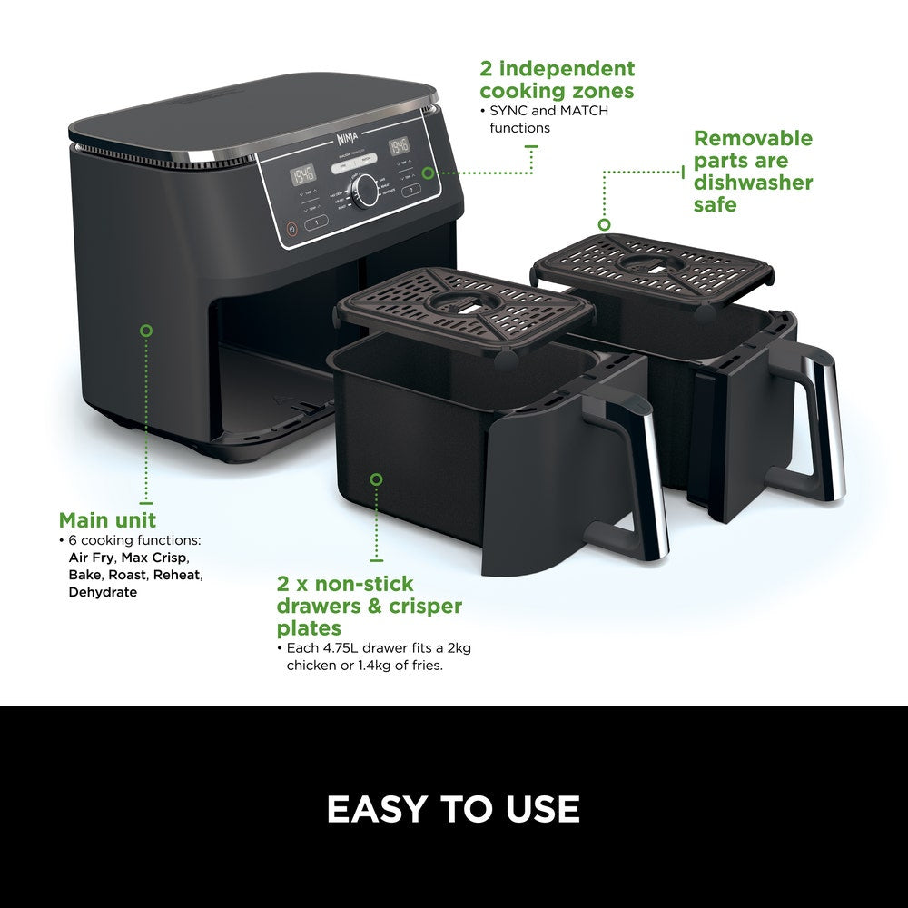 Ninja Foodi Max Dual Zone Air Fryer 9.5L