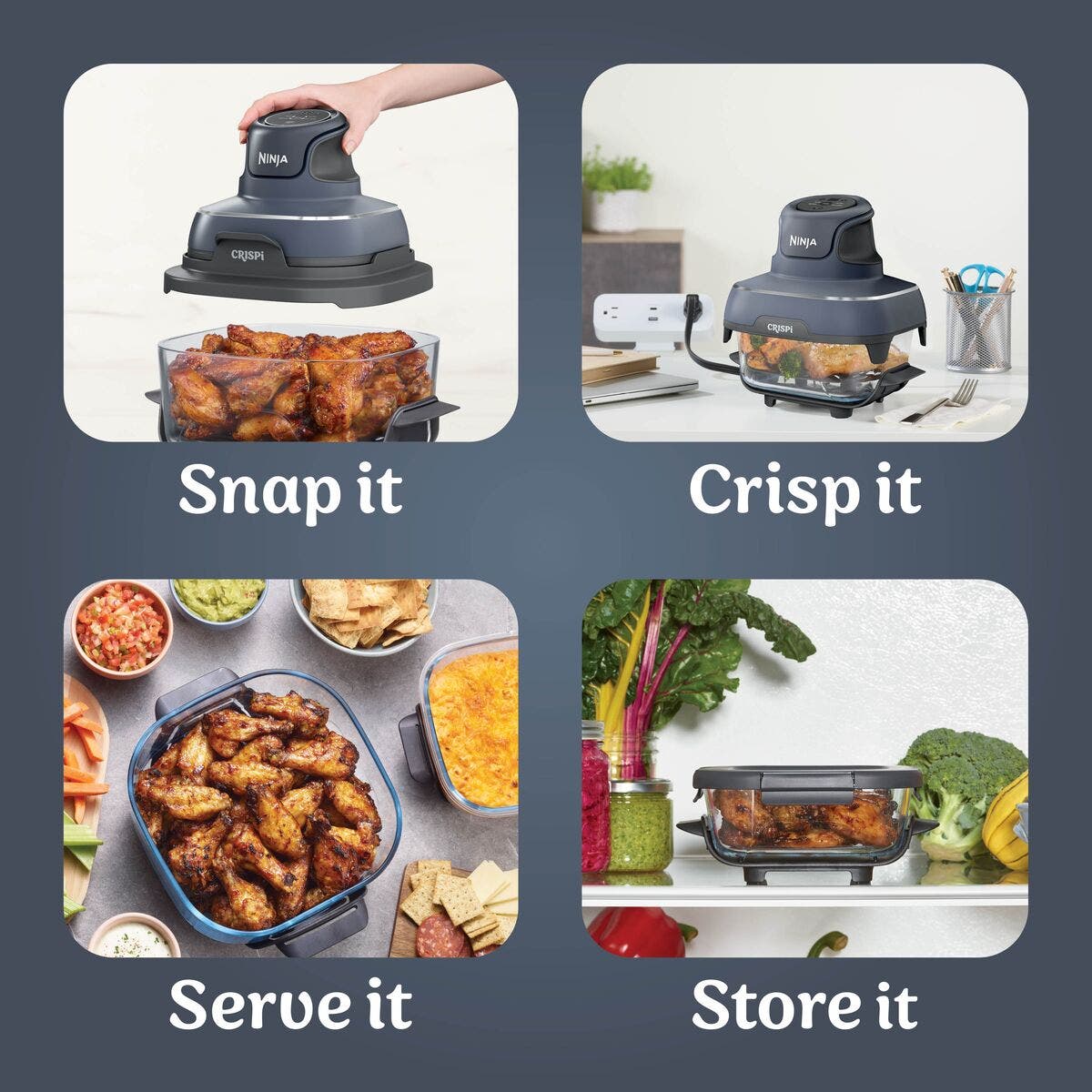 Ninja CRISPi 4-in-1 Portable Glass Air Fryer - Sage
