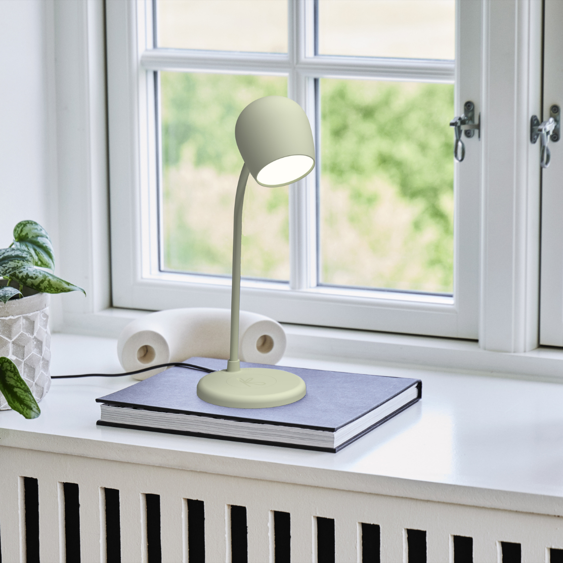 Kreafunk Ellie Dusty Olive Lamp & Bluetooth Speaker Charger