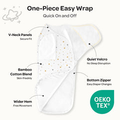 Momcozy Easy Swaddle Wrap 0-3M, 2-Pack - Geometric & Stars (Wonder)