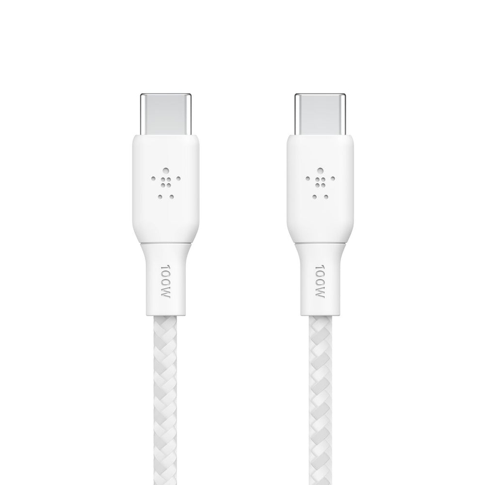 Belkin BoostCharge Braided USB-C to USB-C Cable 100W 2m - White