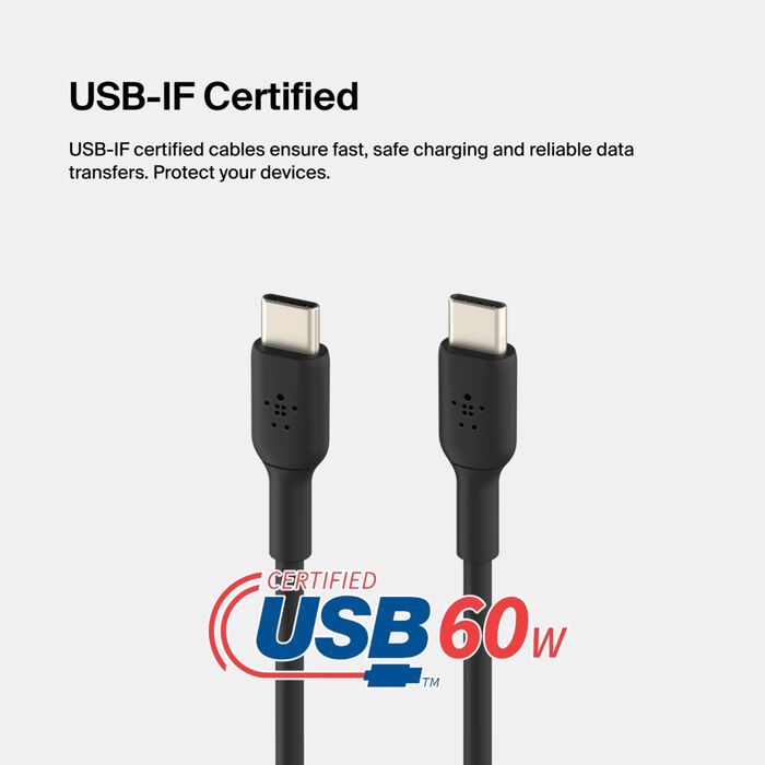 Belkin BoostCharge USB-C to USB-C Cable 1m - Black Belkin BoostCharge USB-C to USB-C Cable 1m - Black