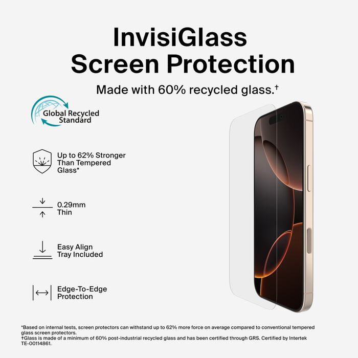 Belkin Invisiglass Screen  Protector for iPhone 17  & 16 Pro