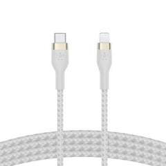 BELKIN BOOSTCHARGE PRO FLEX USB-C BRAIDED TO LIGHTNING 1M - WHITE