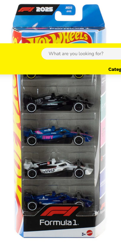 Hot Wheels F1 Race Cars 5-Pack – 1:64 Die-Cast Formula 1 Team Set