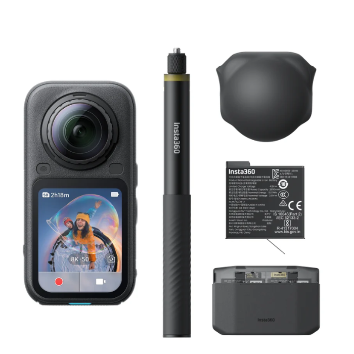 Insta360 X6 360° Camera Essentials Bundle – 8K 1-Inch Dual Sensors