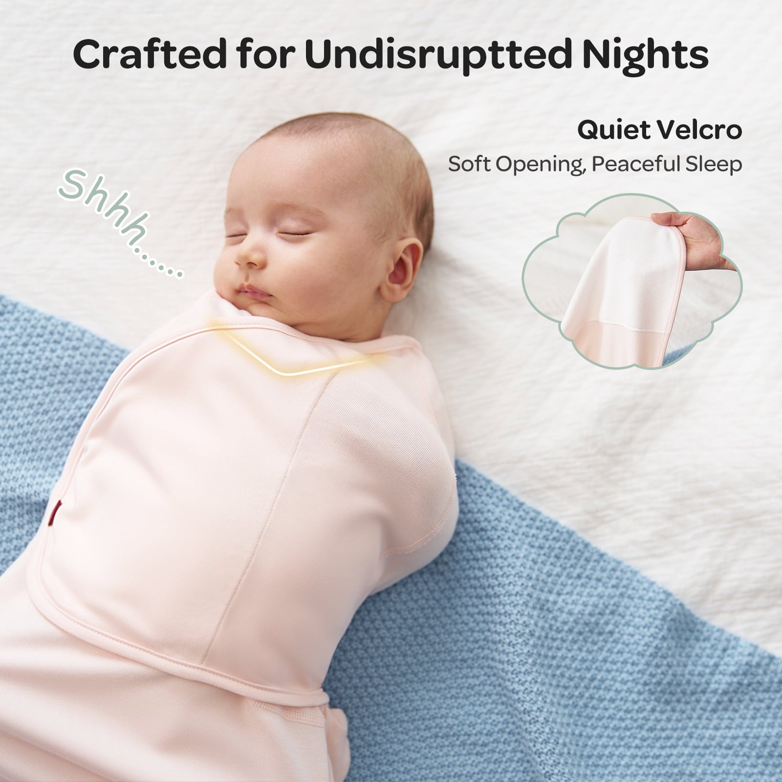Momcozy Easy Swaddle Wrap 0-3M, 2-Pack - Pink (Bloom)