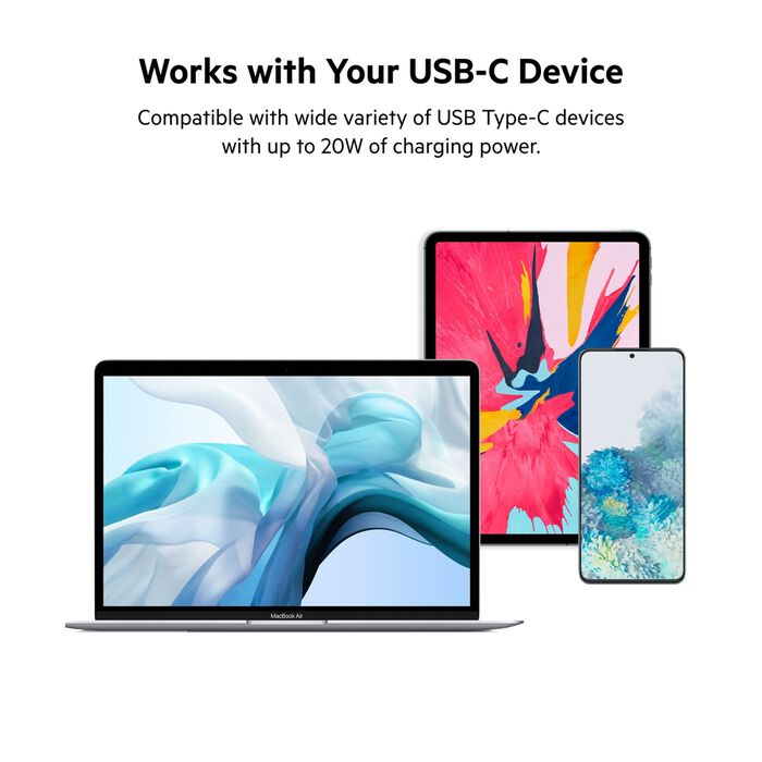 Belkin BoostCharge USB-C Wall Charger 20w + 1m USB-C to USB-C Cable Belkin BoostCharge USB-C Wall Charger 20w + 1m USB-C to USB-C Cable
