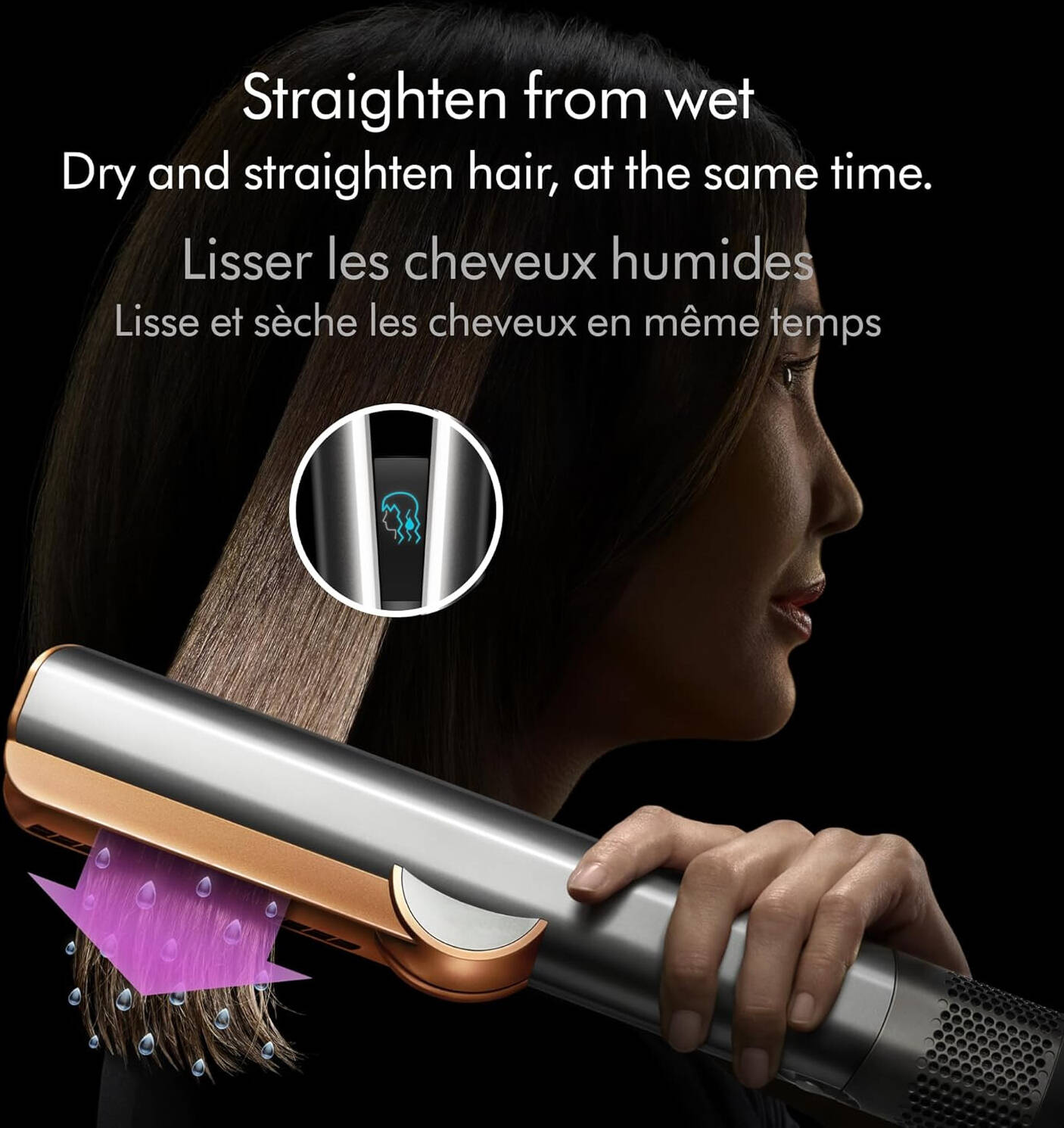 Dyson Airstrait dryer and straightener - Nickel/Copper