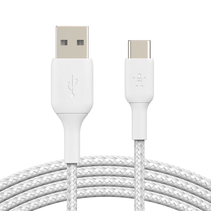 Belkin BoostCharge Braided USB-C to USB-A Cable 3m - White